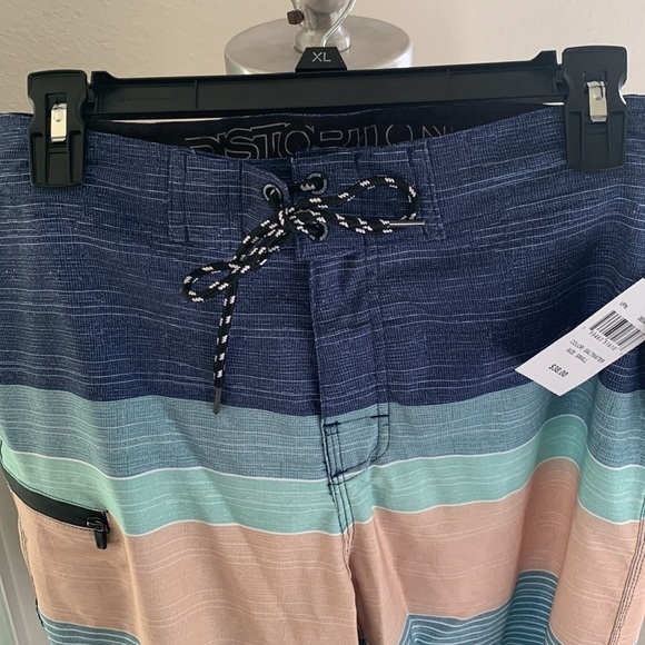 DISTORTION SALTWATER STRIPE 4-WAY STRETCH BOARD-SHORTS SZ S SUMMER CRUISE - Picture 4 of 9